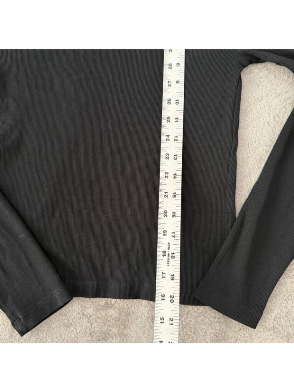 Allsaints Black Ribbed Fitted Mock Neck Long Sleeve Shirt MEDIUM All Saints - Picture 3 of 4